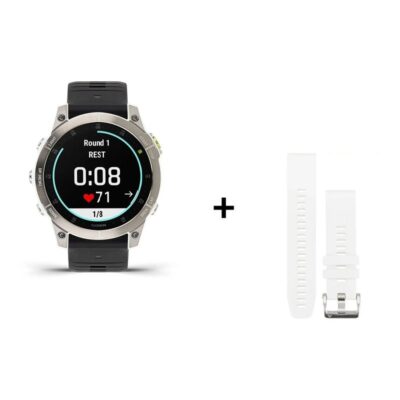 Montre Garmin  EPIX Gen 2 Sapphire Titane + bracelet silicone noir