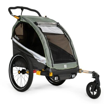 Remorque burley pour Vélo – D&rsquo;Lite X Single pour 1 Enfant – sage green/charcoal